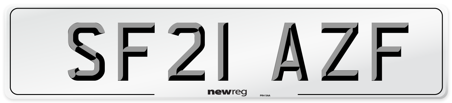 SF21 AZF Number Plate from New Reg